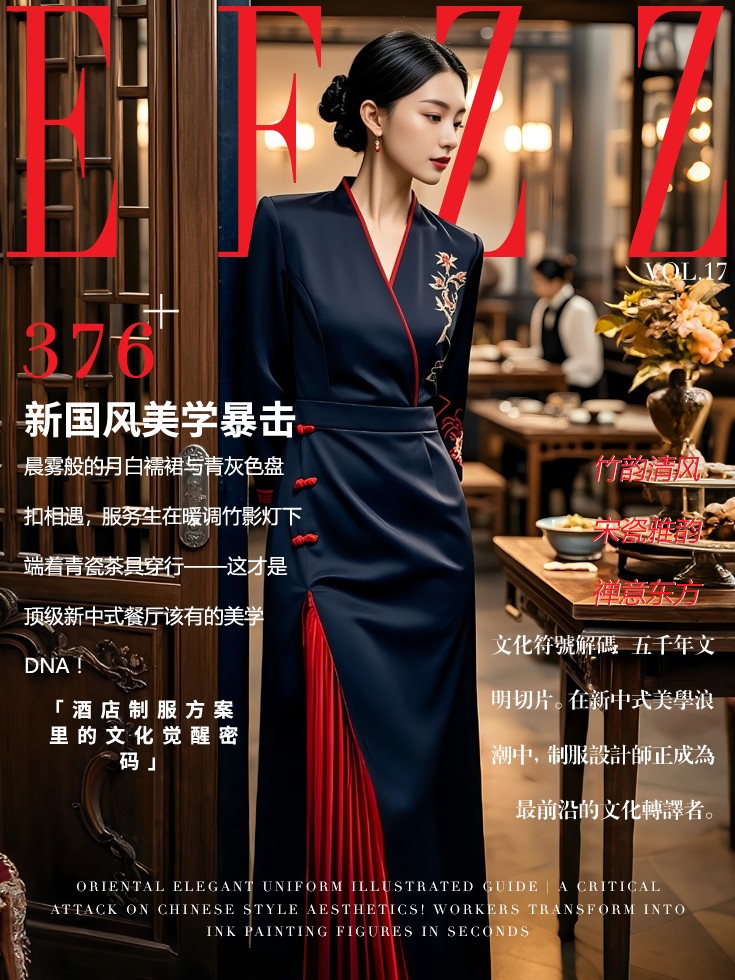 新國風美學制服-酒店中式餐廳服務員工作服文化符號解碼圖鑒
