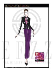 大師原創手繪中餐廳領班制服設計圖128