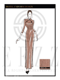 大師手繪中餐廳領班制服設計圖155