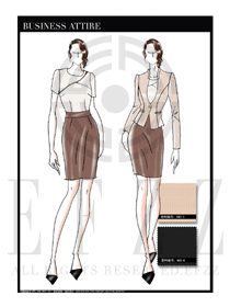 大師手繪女款秋冬職業裝設計圖1231