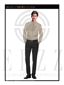 灰色襯衫款餐飲西餐服務(wù)員制服設(shè)計(jì)圖1207