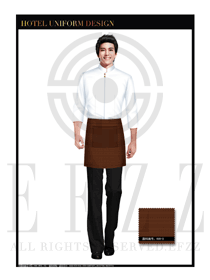 深咖啡色圍裙男款中餐傳菜員制服設(shè)計圖126