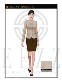 米色女款酒店制服經理制服款式圖430