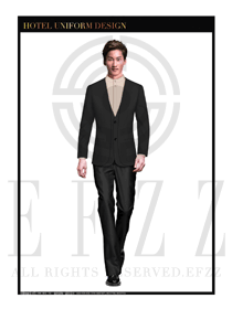 黑色男款酒店經理制服款式圖442