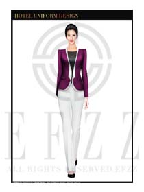 暗紫色女款酒店經理服裝款式圖444