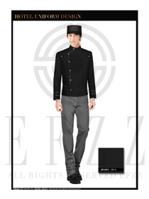 黑色酒店行李生服裝款式圖1073