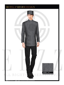 灰色男款酒店行李生服裝款式圖1075