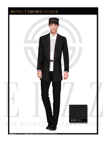 黑色男款酒店門童制服設(shè)計(jì)圖1086
