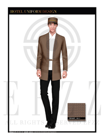 灰色男款酒店門童制服設計圖1088