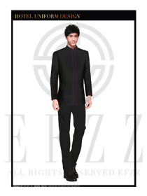 黑色男款酒店門童行李生服裝款式圖1089