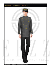 灰色男款酒店行李生制服設(shè)計圖1141