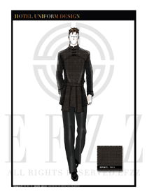 灰色男款酒店門童制服設(shè)計圖1210