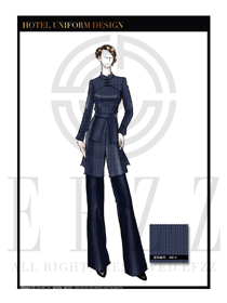 大師手繪中餐廳領班服裝款式圖163