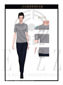 時尚灰色短袖女款地鐵乘務員服裝款式圖157