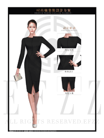 時尚黑色OL女款夏裝制服款式圖614