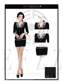 時尚黑色短裙款KTV夜場DJ公主服裝設計圖805