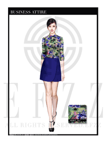 女職業裝修身款短袖襯衫設計圖361