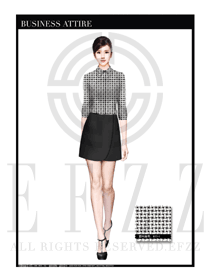 時尚白風車麻紗女職業裝短袖襯衫款式圖362