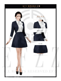 KTV時尚黑色夜場DJ公主服裝設計圖809