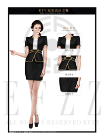 夜總會黑色時尚短裙款DJ包房公主服設計圖819