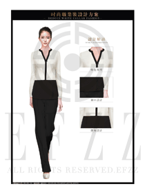 時尚卡其色女職業裝長袖襯衫設計圖288
