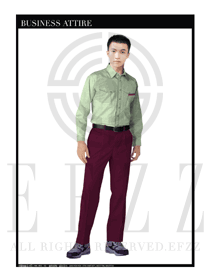 時尚淺綠色男款長袖工程服制服設計圖096