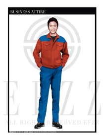 時尚橙色春秋款工程服服裝款式圖1003