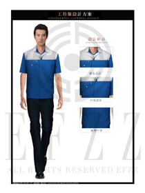 藍色男款短袖夏裝工程服服裝款式圖191