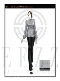 時尚淺灰色女款美容SPA會所服務(wù)生服裝款式圖598