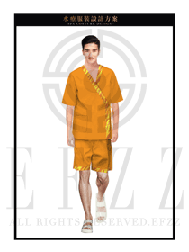 金色男款桑拿服服裝款式圖240