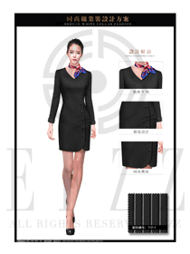 OL時尚灰色女職業(yè)裝夏裝制服設(shè)計圖647