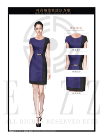 紫色OL女款夏裝制服款式圖648