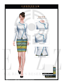 白色大堂總臺(tái)收銀接待員工制服設(shè)計(jì)圖377