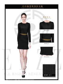 OL時尚黑色女職業裝夏裝制服設計圖655