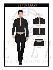 時尚黑色男款快餐服務生服裝款式圖211