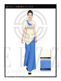 時尚卡其色按摩技師美容師工作制服設計圖1320