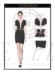 黑色OL女款夏裝制服款式圖668