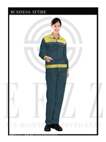 墨綠色春秋女款工程服服裝設(shè)計(jì)圖1014