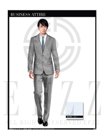 時尚灰色男職業裝西服制服設計圖372