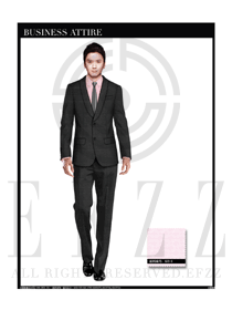 時尚黑色男職業裝西服制服設計圖376