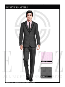 時尚黑色男職業(yè)裝西服制服設計圖378
