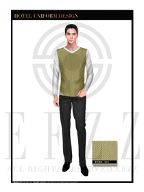 淺黃色男款按摩技師款式設計圖1335