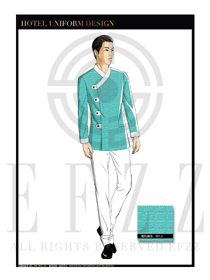 時尚綠色男款水療SPA服務員服裝款式圖196