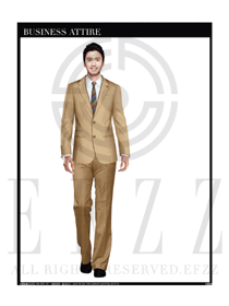 時尚卡其色男職業裝西服制服設計圖380