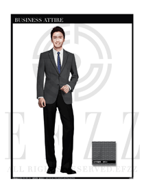時尚灰色男職業裝西服制服設計圖382