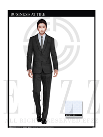 黑色男職業裝西服服裝款式圖385