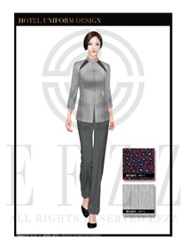 灰色女款按摩技師款式設計圖1341