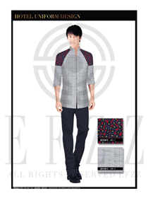淺灰色男款酒店客房服務(wù)員制服設(shè)計圖553