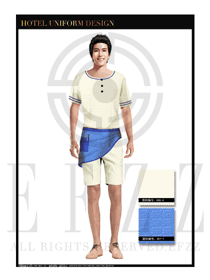 藍色男款水療SPA服務員制服設計圖207