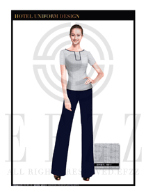 時尚淺灰色女款水療SPA服務員服裝款式圖210